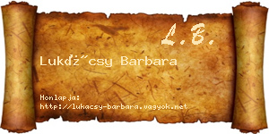 Lukácsy Barbara névjegykártya